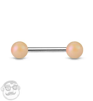 14G Matte Peach Stainless Steel Barbell