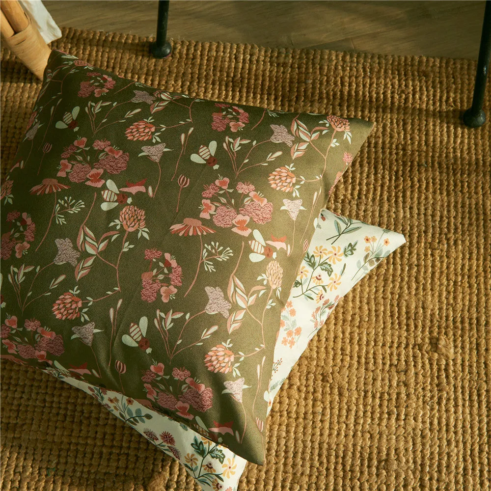 4 PCs Digital Printed Cotton Cushions-Botanicals