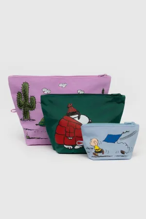 BAGGU Peanuts Collection Go Pouch Set - Stylish, Durable, and Versatile Storage Solution