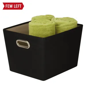 Black Medium Storage Bin with Handles