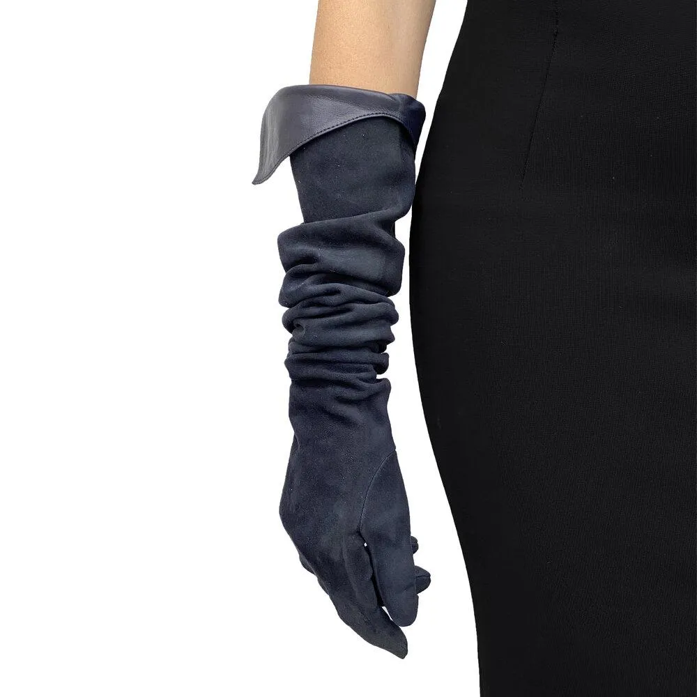 Brigitte - Women's Silk Lined Suede Gloves