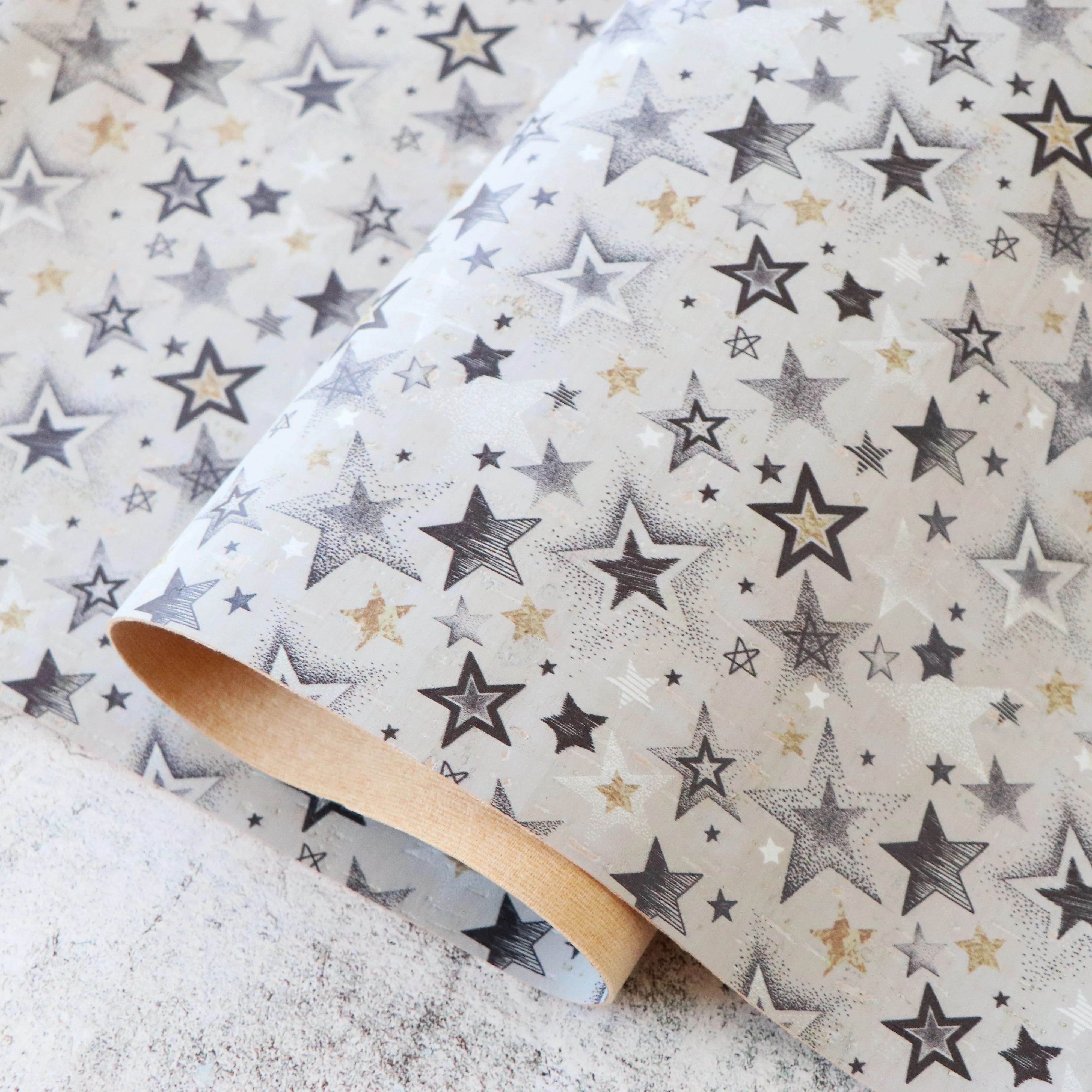 Celebration Stars Cork Fabric