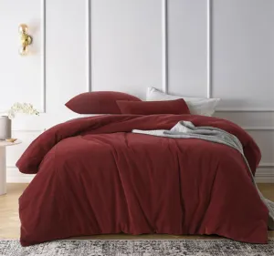 Cotton Velvet Quilt Cover Set Range Rouge