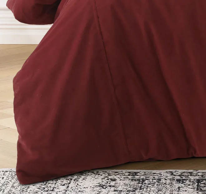 Cotton Velvet Quilt Cover Set Range Rouge