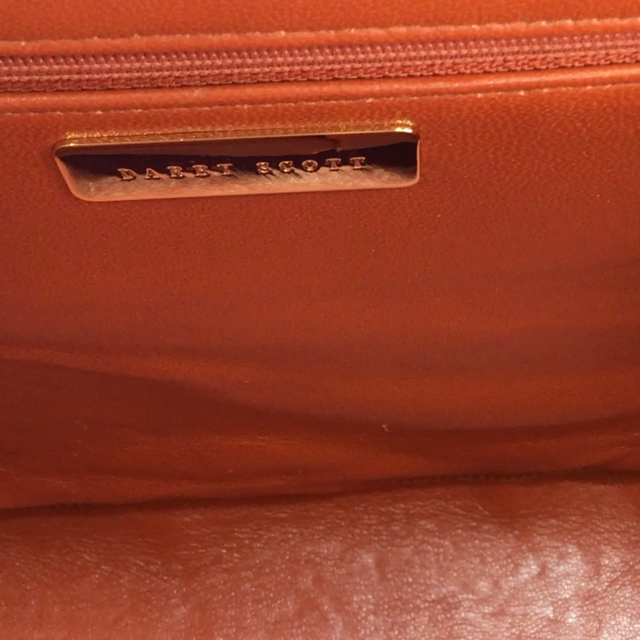 Darby Scott Dark Orange Lizard Skin Leather Thompson Tote Handbag