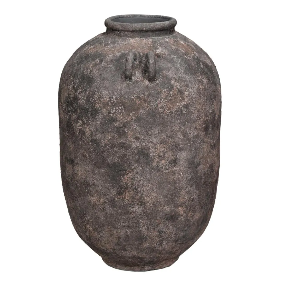 Earthy Mottled Decorative Pottery Vase