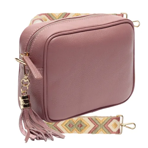 Elie Beaumont Dusty Rose Leather Crossbody Bag