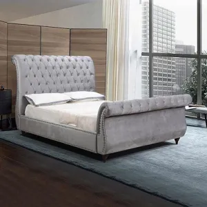 Elsa Deluxe King Bed Frame Navy Grey