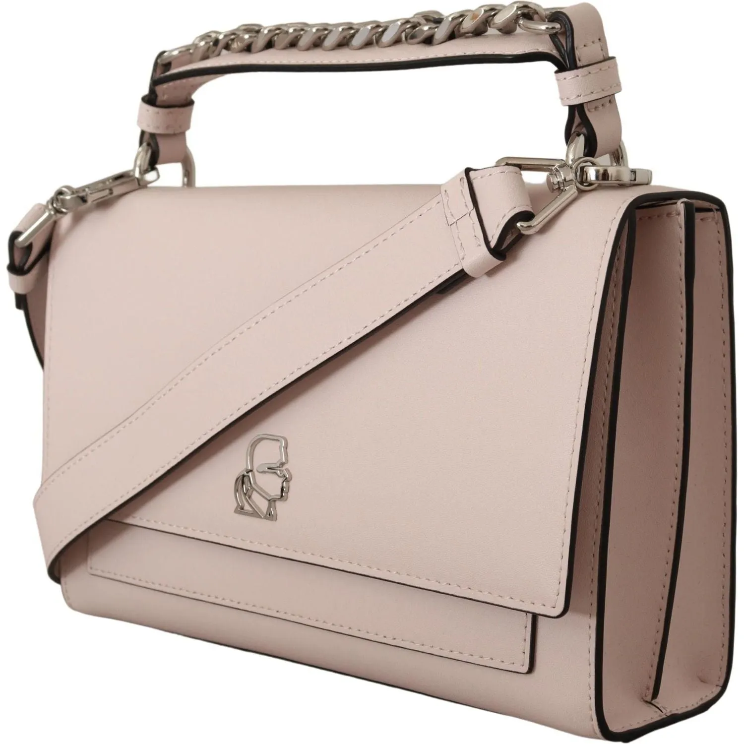 Karl Lagerfeld Mauve Elegance Leather Shoulder Bag