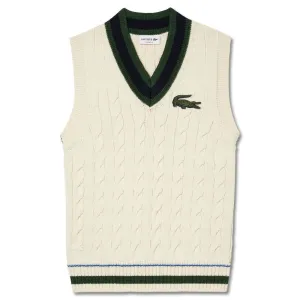 Lacoste Unisex 2023 Cable Knit Golf Sweater Vest - Stylish & Comfortable Knitwear for Active Lifestyle