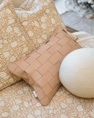 Leather Lumbar Pillow | Beige