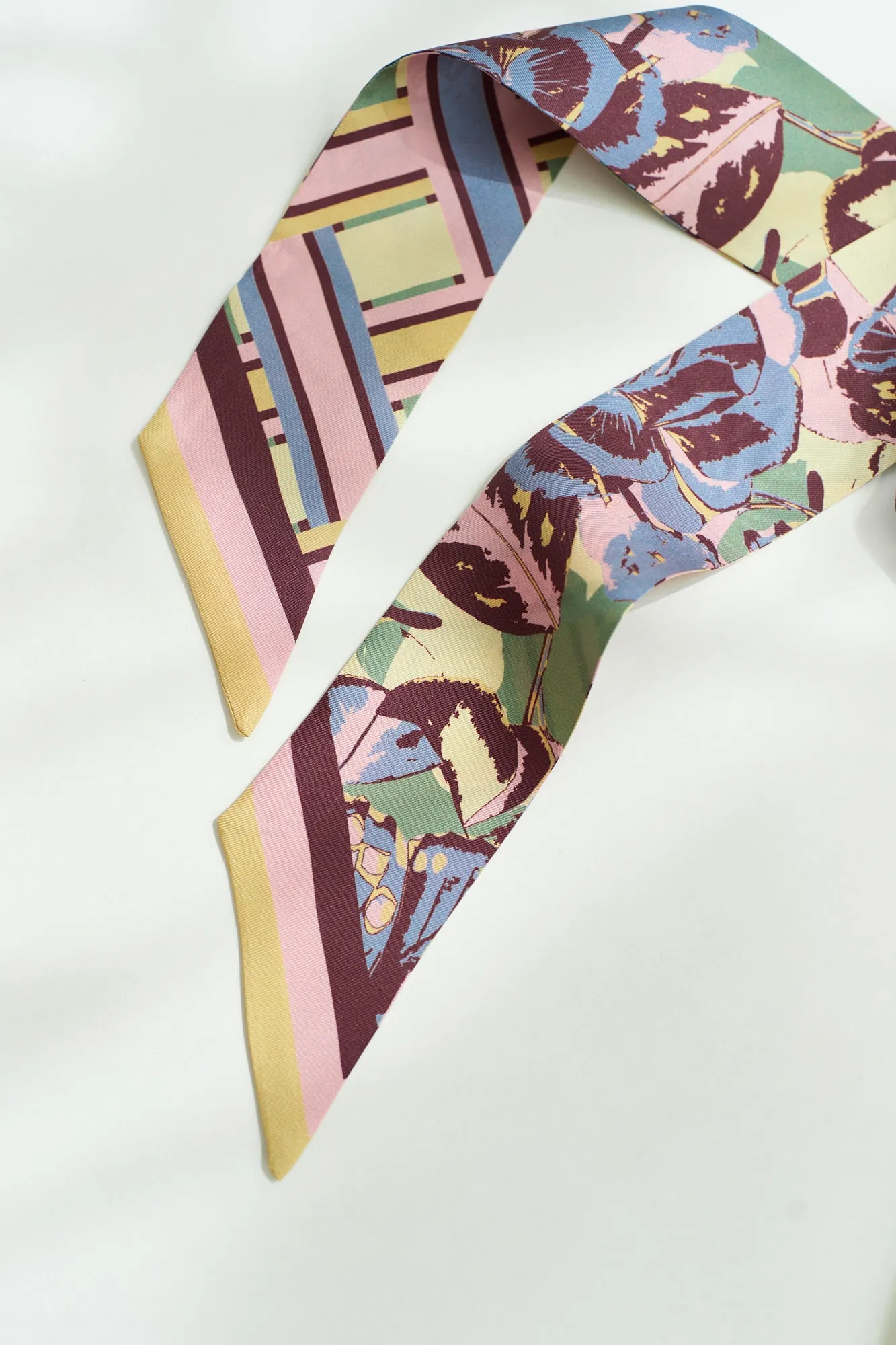 Lost Pattern x Leatherology Silk Twilly Scarf - Pastel