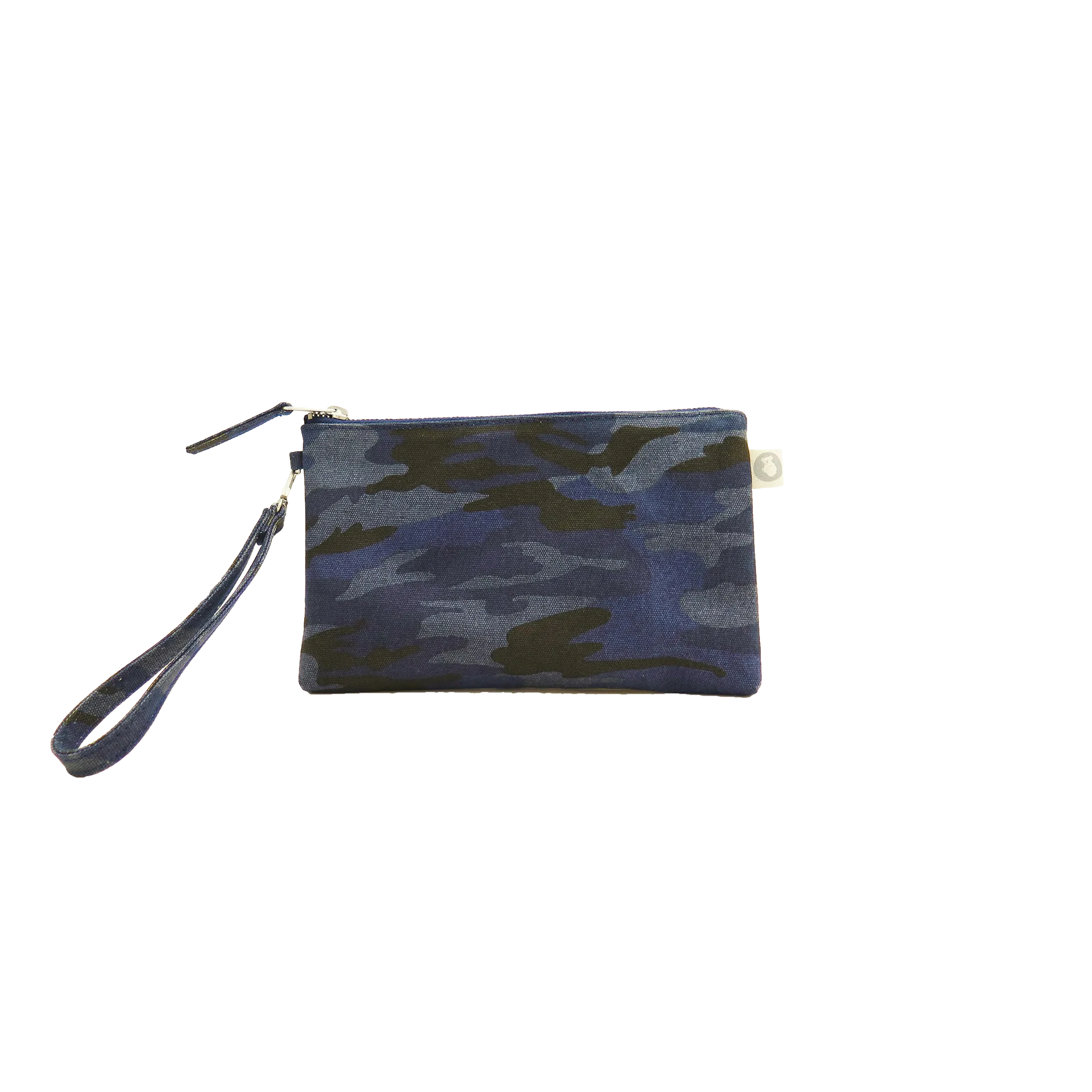 Mini Luxe Clutch with Wristlet: Dark Blue Camouflage