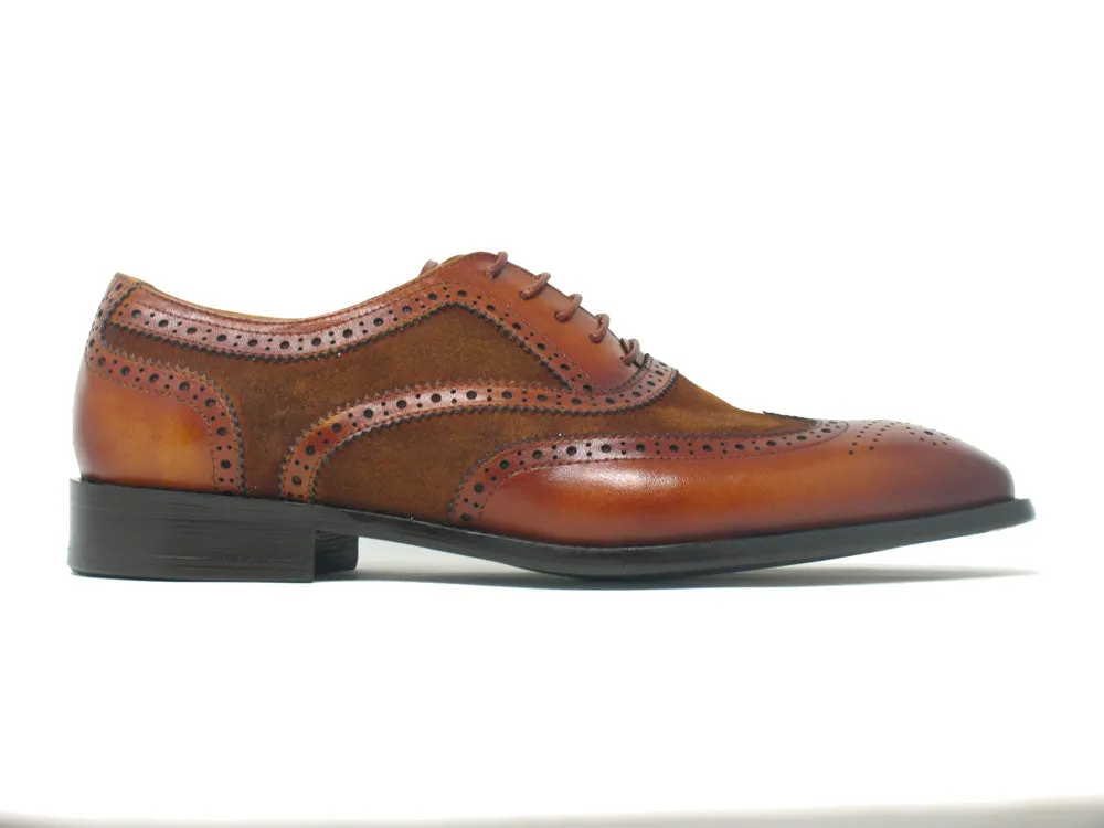 Mixed Media Burnished Wingtip Oxford