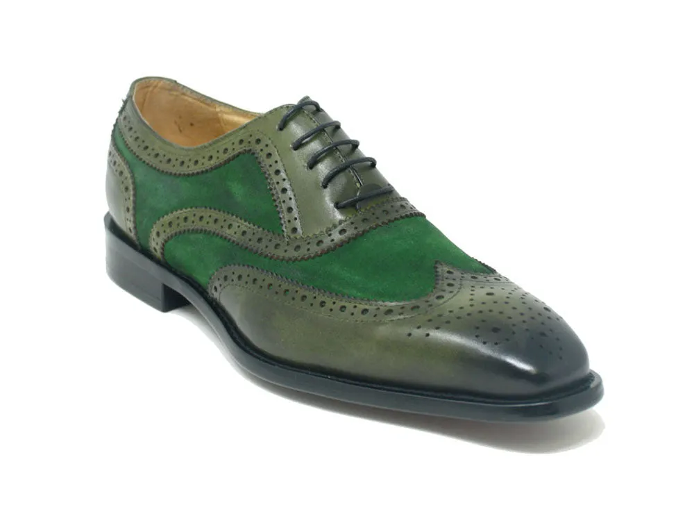 Mixed Media Burnished Wingtip Oxford