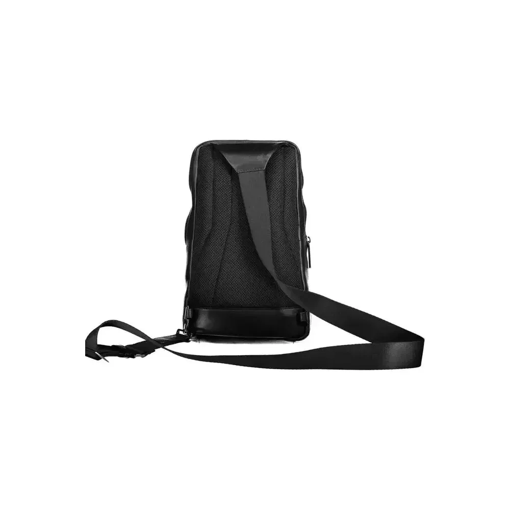 Piquadro Black Leather Men Shoulder Bag