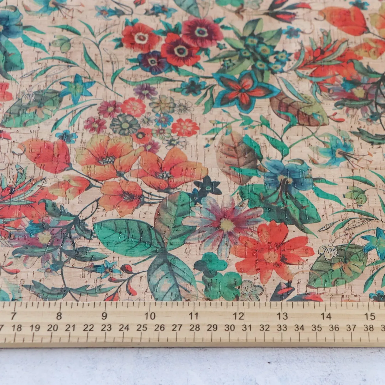 Rainbow Garden Cork Fabric