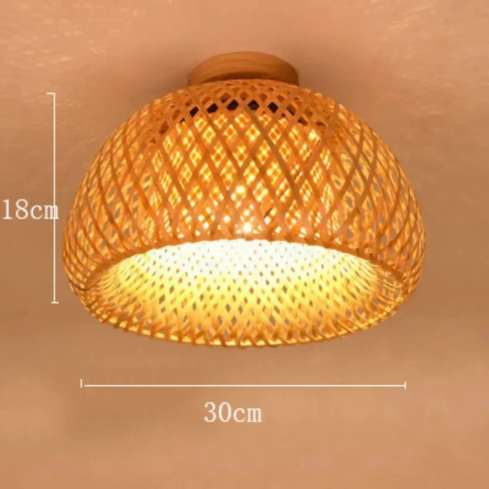 Retro Bamboo Woven Ceiling Lamp