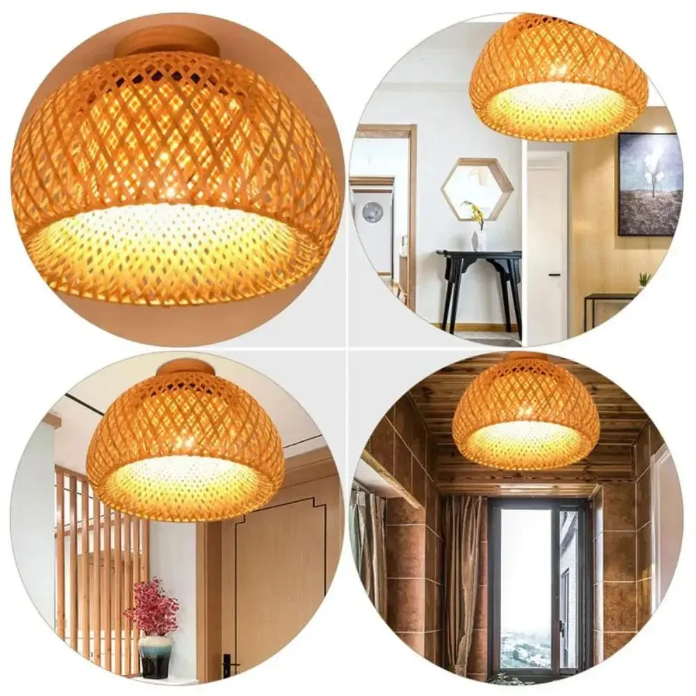 Retro Bamboo Woven Ceiling Lamp