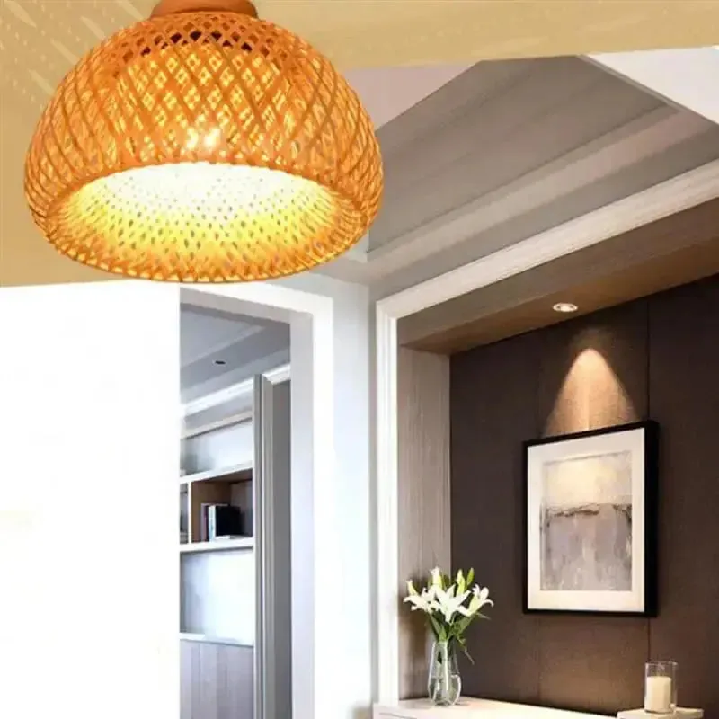 Retro Bamboo Woven Ceiling Lamp