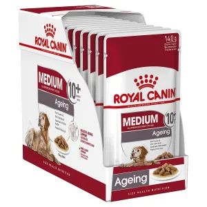 Royal Canin Dog Medium Ageing 10  Wet Food Pouches 140g x 10