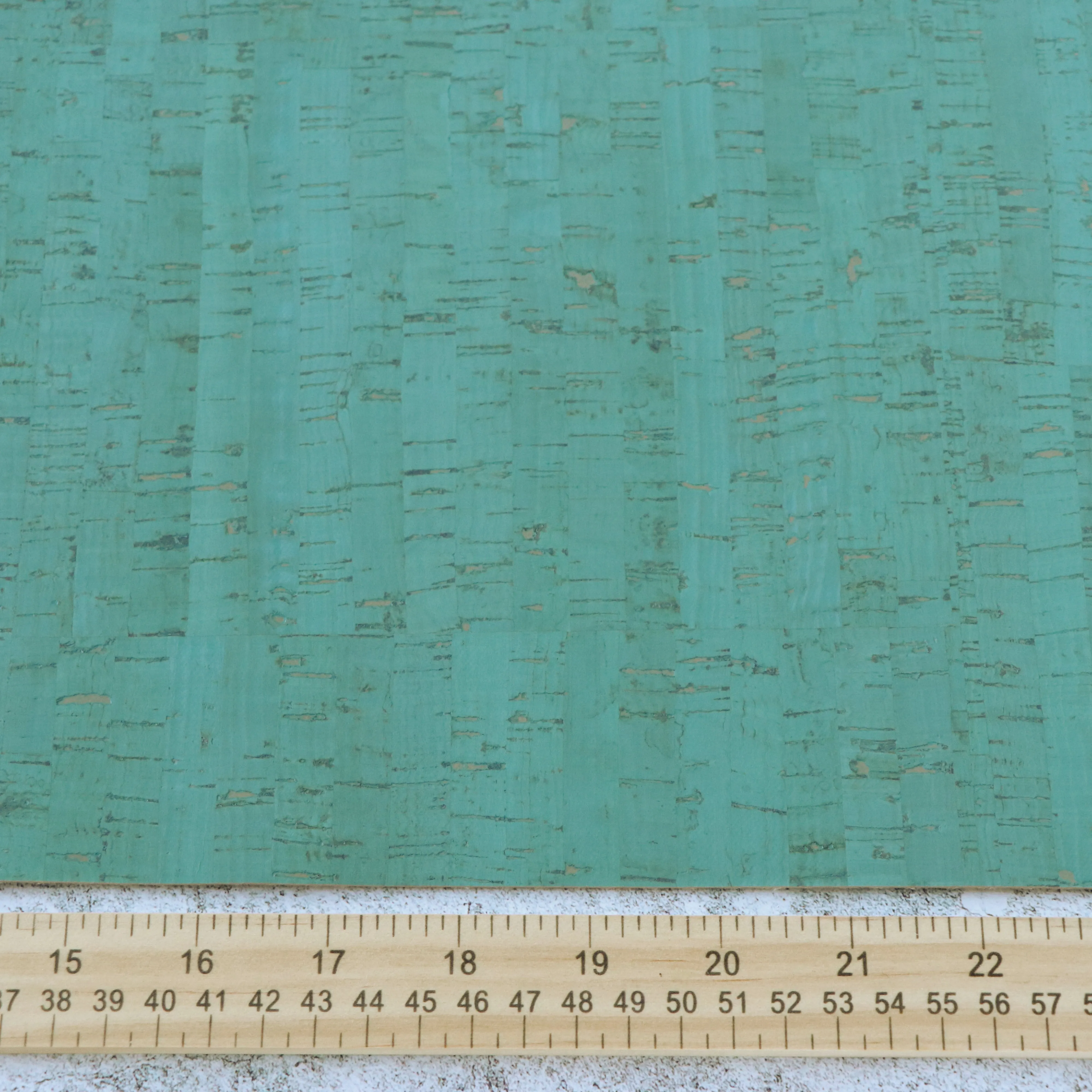 Rustic Turquoise Cork Fabric 12in Cuts