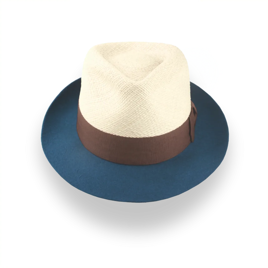 Summer Style Two-Tone Panama Fedora Hat with Felt Brim | The Alexander