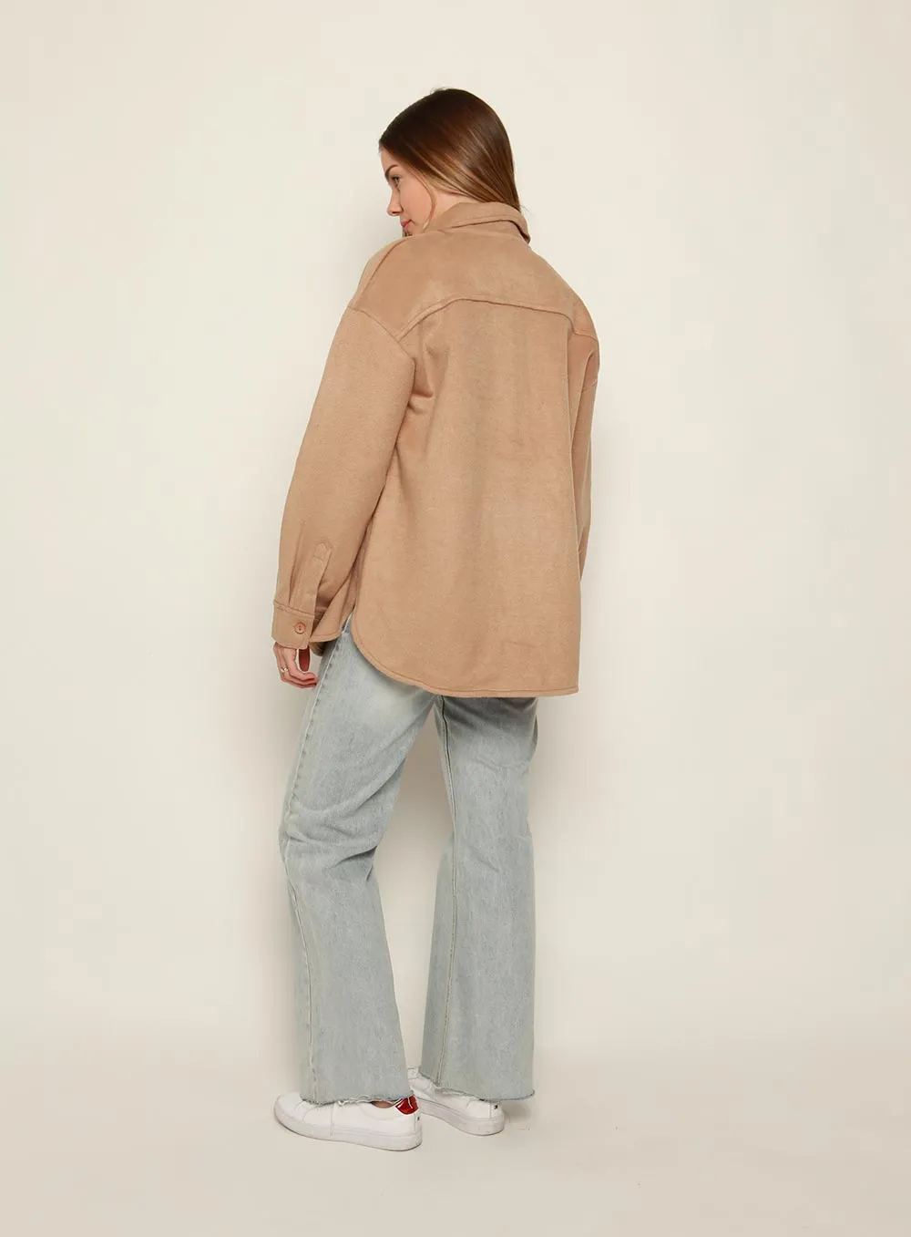 Tess Oversize Long Sleeve Jacket-CAMEL